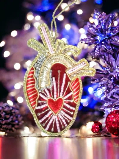 Pillowpia Human Heart Ornament In Red
