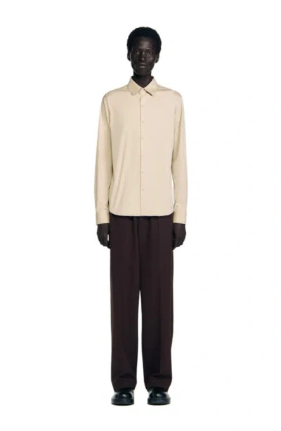 Sandro Plain Shirt In Neutral