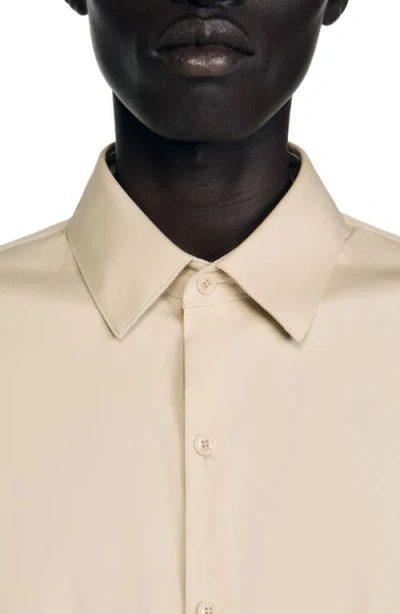 Sandro Plain Shirt In Neutral