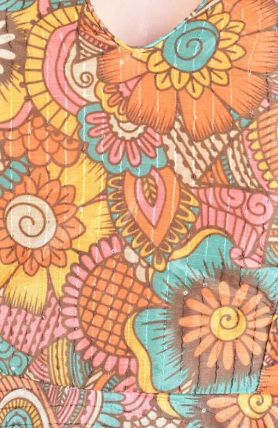 Raas Cora Sequins Embroidered Long Dress In Brown