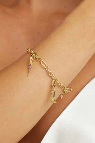 Untamed Petals Lightning Bolt Charm In Gold