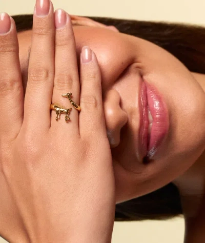 Hey Harper Giraffe Ring In Gold