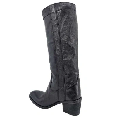 Madison Maison Washed Leather Knee-high Pull-on Boot In Black