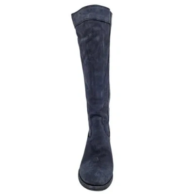 Madison Maison Washed Leather Knee-high Pull-on Boot In Blue