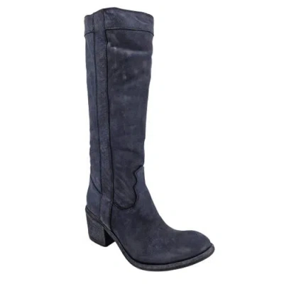 Madison Maison Washed Leather Knee-high Pull-on Boot In Blue