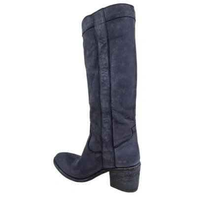 Madison Maison Washed Leather Knee-high Pull-on Boot In Blue