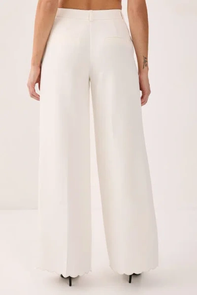 Nasty Gal Embroidered Tailored Wide Leg Pants In White
