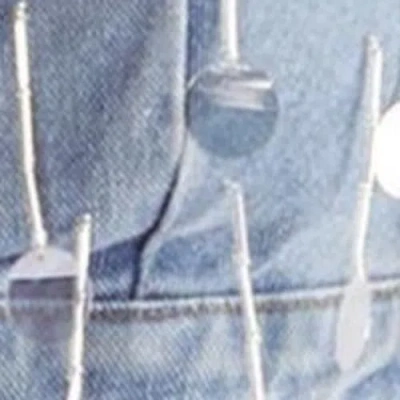 Nasty Gal Bead Embellished Denim Bralet In Blue