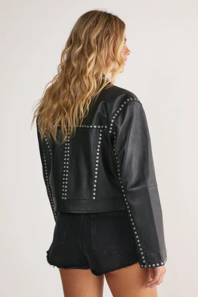 Nasty Gal Leather Studded Cropped Jacket In Black