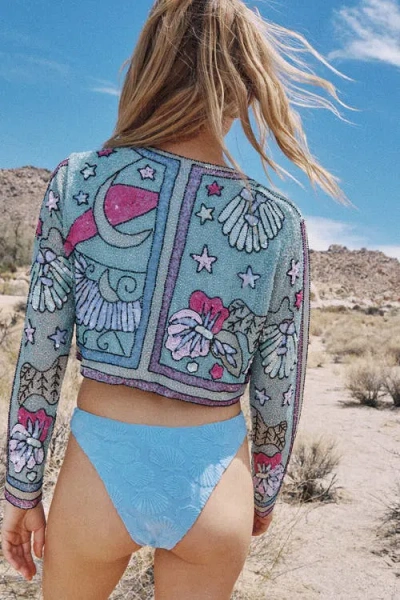 Nasty Gal Celestial Placement Beaded Jacket In Blue