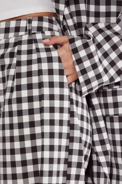 Nasty Gal Gingham Tailored Wide Leg Pants In Multi