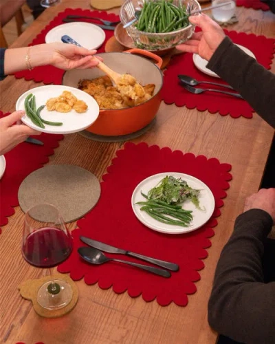 Graf & Lantz Graf Lantz Merino Wool Crest Placemat In Red