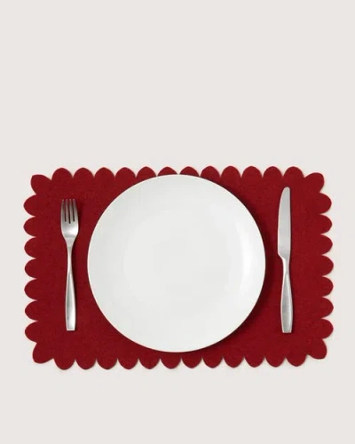 Graf & Lantz Graf Lantz Merino Wool Crest Placemat In Red