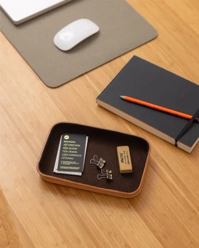 Graf & Lantz Graf Lantz Kawabon Leather/merino Wool Large Tray In Brown