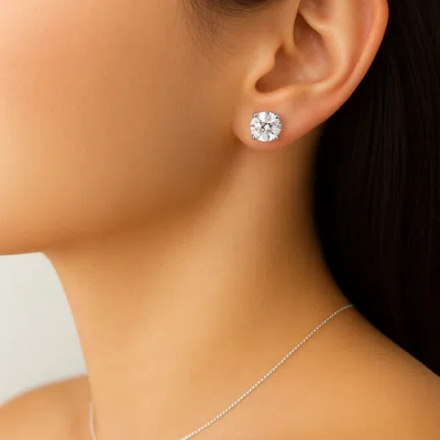 Donatello Gian Sterling Silver Screw-back Large Round Studs In Brown