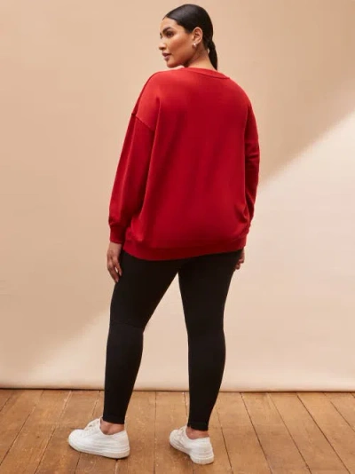 Live Unlimited Oversized Sweatshirt In Red