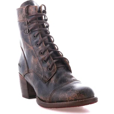 Bed Stu Judgement Heeled Combat Boot In Black