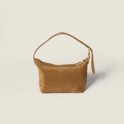 Miu Miu Suede Pouch In Green