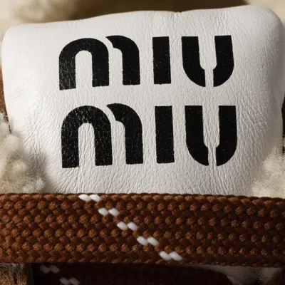 Miu Miu Suede And Shearling Sneakers In Multi