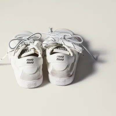 Miu Miu Deco Leather Sneakers In Multi