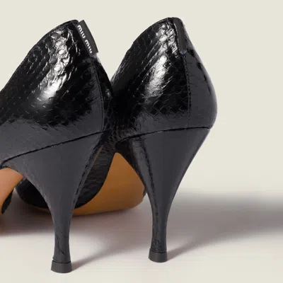 Miu Miu Ayers Leather Pumps In Black
