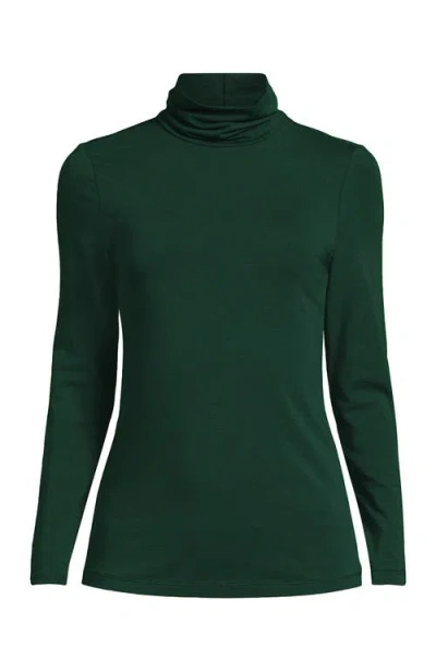 Lands' End Plus Size Relaxed Cotton Long Sleeve Mock Turtleneck
