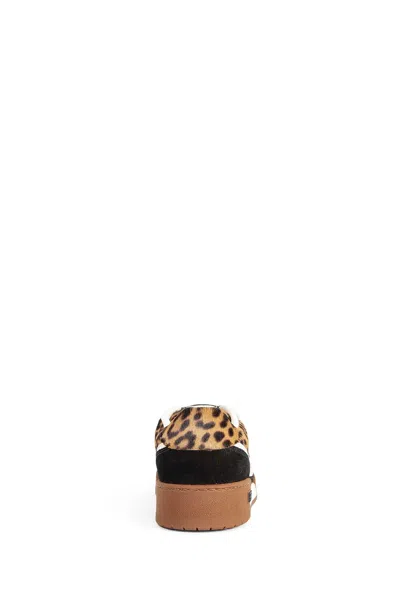 Fendi Low-top Platform In Multicolor Cavallino Calfskin And Suede In Sand