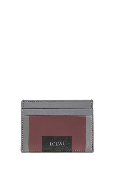 Loewe Plain Cardholder In Nappa Calfskin In Gray