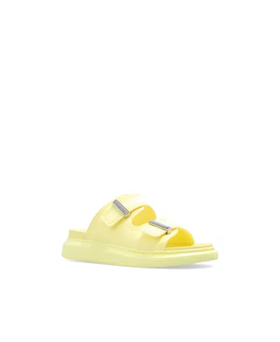 Alexander Mcqueen Hybrid Double-strap Slides In Yellow