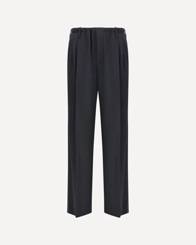 Brunello Cucinelli Women Virgin Wool Blend Trousers In Black