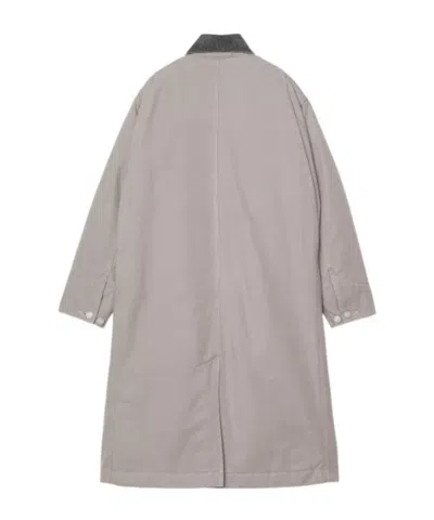 Carhartt Corduroy-collar Button Coat In Gray