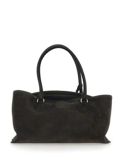 Osoi Shell Brot Large Brown Shopper With Two Handles And Key Pendant In Suede Woman In Brown