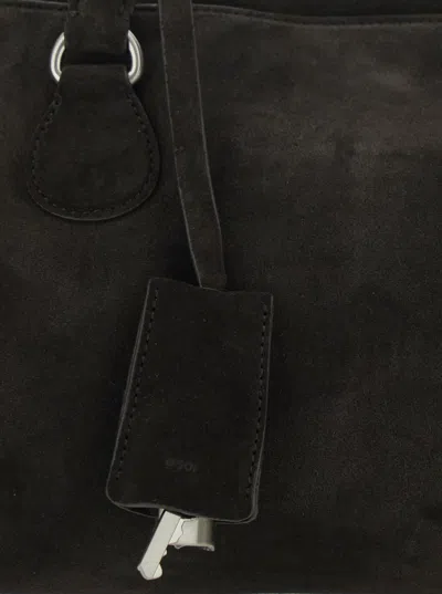 Osoi Shell Brot Large Brown Shopper With Two Handles And Key Pendant In Suede Woman In Brown