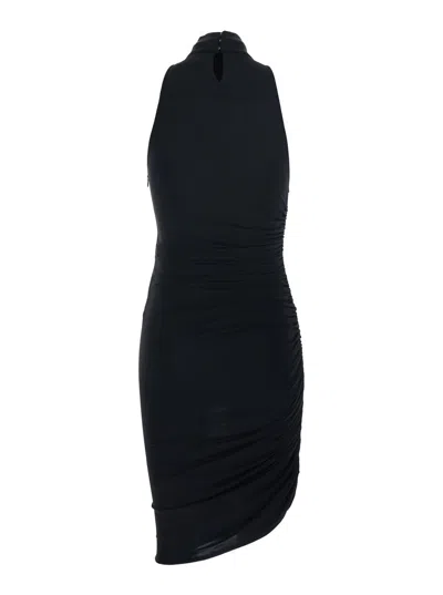 Jacquemus Asymmetrical Dress Square In Black