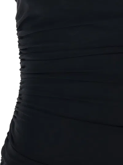 Jacquemus Asymmetrical Dress Square In Black