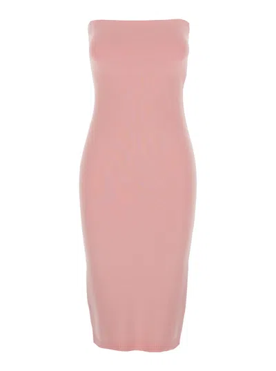 Jacquemus La Robe Sera Pink Dress With Square Neckline And Back Buttons In Fabric Woman