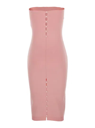 Jacquemus La Robe Sera Pink Dress With Square Neckline And Back Buttons In Fabric Woman