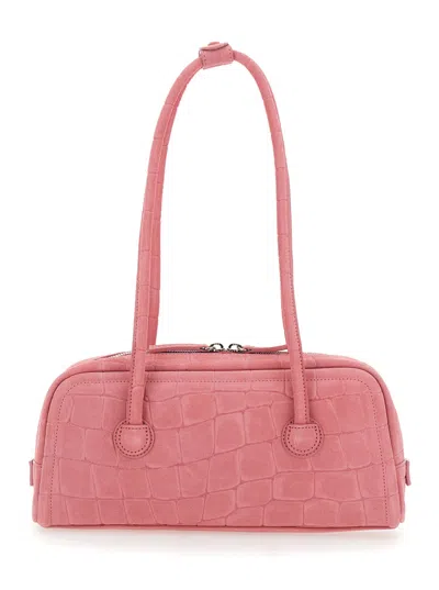 Margesherwood Soft Boston Leather Shoulder Bag In Pink