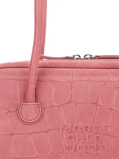 Margesherwood Soft Boston Leather Shoulder Bag In Pink