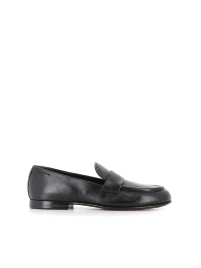 Alexander Hotto Leather Strap Loafers In Black