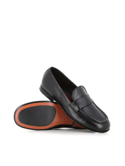 Alexander Hotto Leather Strap Loafers In Black