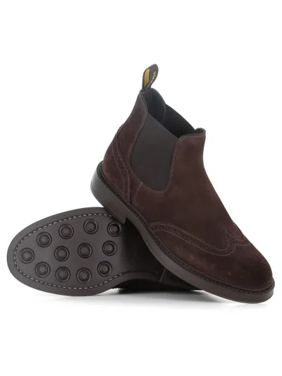 Doucal's Man Ankle Boots Chocolate Brown Size 8.5 Leather In Brown