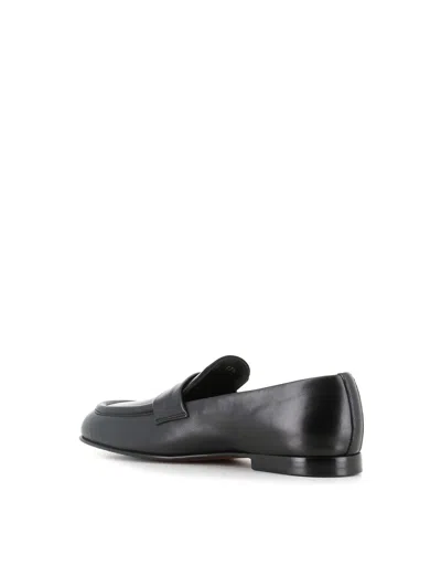 Alexander Hotto Leather Strap Loafers In Black