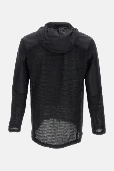 And Wander Mesh-panel Hooded Jacket In Black