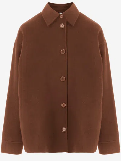 Aspesi Buttoned Jacket In Brown