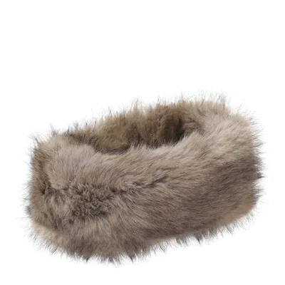Stand Studio Zephyra Headband In Beige Fur In Brown