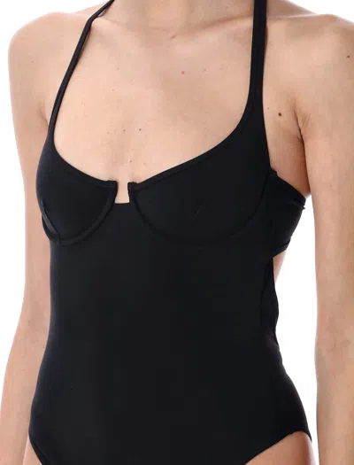 Lido Women Black Criss-cross Swimsuit, M Luxury Swimwear For Women Darveys In Black