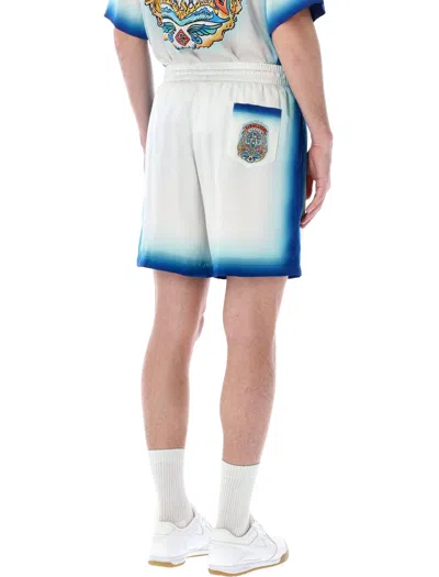 Casablanca "home Way Skate" Silk Shorts In White