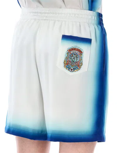 Casablanca "home Way Skate" Silk Shorts In White