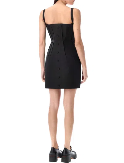 Marni Bonded Popeline Mini Dress In Black